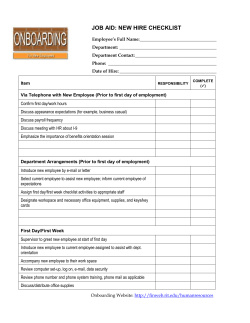 Sample Checklist