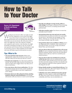How to Talk to Your Doctor