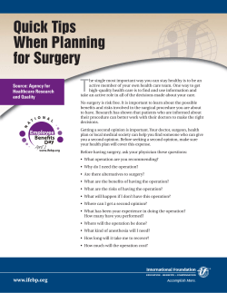 Quick Tips When Planning for Surgery