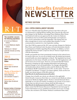 2011 Benefits Open Enrollment Newsletter &ndash; Retirees