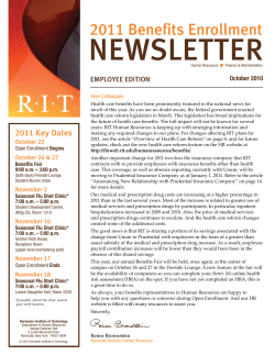 2011 Benefits Open Enrollment Newsletter &ndash; Employees