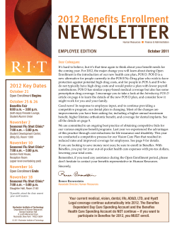 2012 Benefits Open Enrollment Newsletter - Employees
