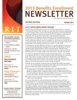 2013 Benefits Open Enrollment Newsletter - Retirees