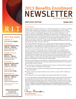 2013 Benefits Open Enrollment Newsletter - Employees