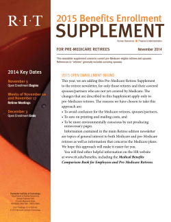 2015 Benefits Open Enrollment Newsletter - Pre-Medicare Retirees Supplement