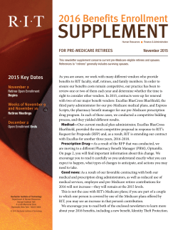 2016&nbsp;Benefits Open Enrollment Newsletter - Pre-Medicare Retirees Supplement