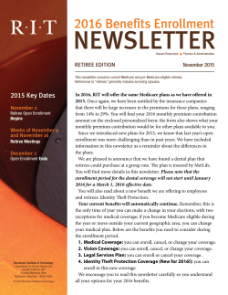 2016&nbsp;Benefits Open Enrollment Newsletter - All Retirees