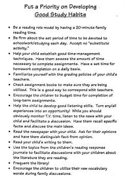 Good Study Habits