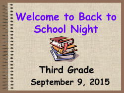 Back to school night presentation