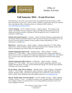 Overview of Fall 2014 Student Activities
