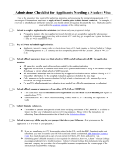 F1/M1 International Student Admissions Checklist