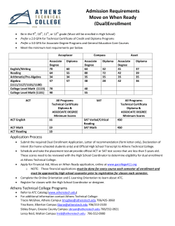 Admissions Requirements - Move on When Ready