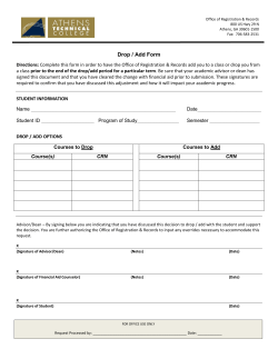 Drop/Add Form