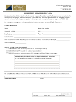 Diploma Replacement Form