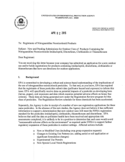 probably won&rsquo;t approve any new neonicotinoid uses for the time being