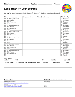 Click Here for your YELLOW CHART: Tracking Sources