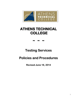 Testing Services Policies 2014 2015