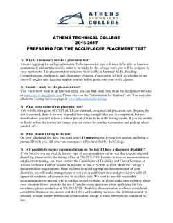 Preparing for Placement Exams