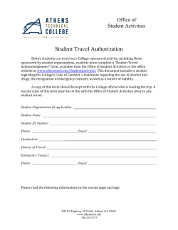 Student Travel Authorization Form