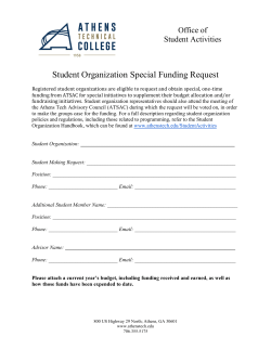 Student Organization Special Funding Request