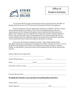 Student Organization Request to Poster