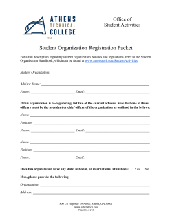 Student Organization Registration Packet