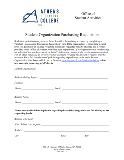 Student Organization Purchase Requisition
