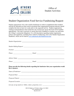 Student Organization Food Service Fundraising Request