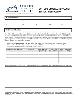 Unusual Enrollment History Verification 2015-2016