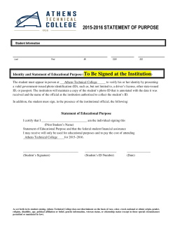 Statement of Purpose 2015-2016