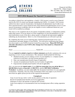 Special Circumstances 2015-2016 2015-2016