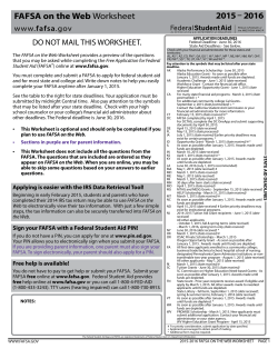 FAFSA on the Web Worksheet 2015-2016