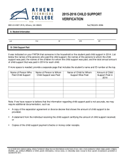 Child Support Verification Form 2015-2016