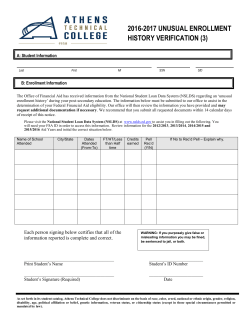 Unusual Enrollment Form 2016-2017