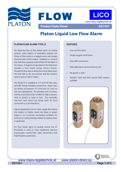 PLATON LF DS1431 PaddleFlowswitch 860101