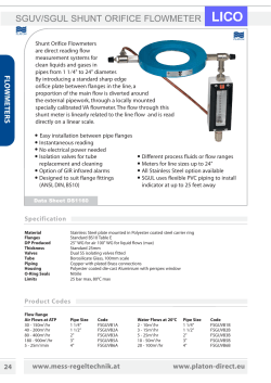 PLATON SGUV Shunt Orifice Flowmeter L