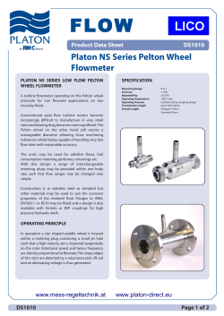 PLATON Pelton wheel NS DS1010 datasheet 216143