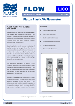 PLATON GR GRV DS1132 Plastic Flowmeter datasheet 217775 L