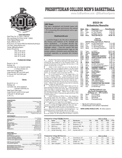 Presbyterian College Game Notes