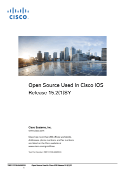 Open Source Licensing Information for Cisco IOS Release 15.2(1)SY