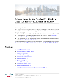 Release Notes for the Catalyst 2918 Switch, Cisco IOS Release 12.2(55)SE and Later