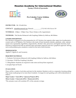 2015-2016 Pre-Calculus Syllabus