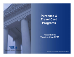 Purchase Travel Cards Update