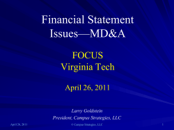 Financial Statement Issues