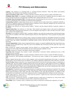 PCI Glossary
