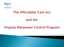The Affordable Care Act and the VA Manpower Control Program