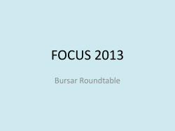 Bursar Roundtable I