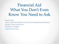 Financial Aid - What you on't Even Know You Need to Ask