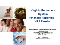 Financial Reporting - VRS Pension