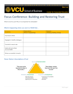 Building and Restoring Trust